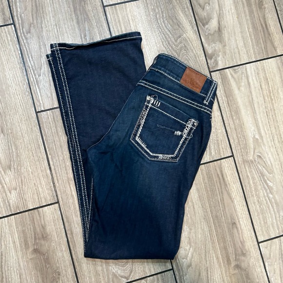 BKE Denim Womens Jeans 29R Dark Wash Faded Bootcut Preppy Casual Denim - Picture 1 of 16
